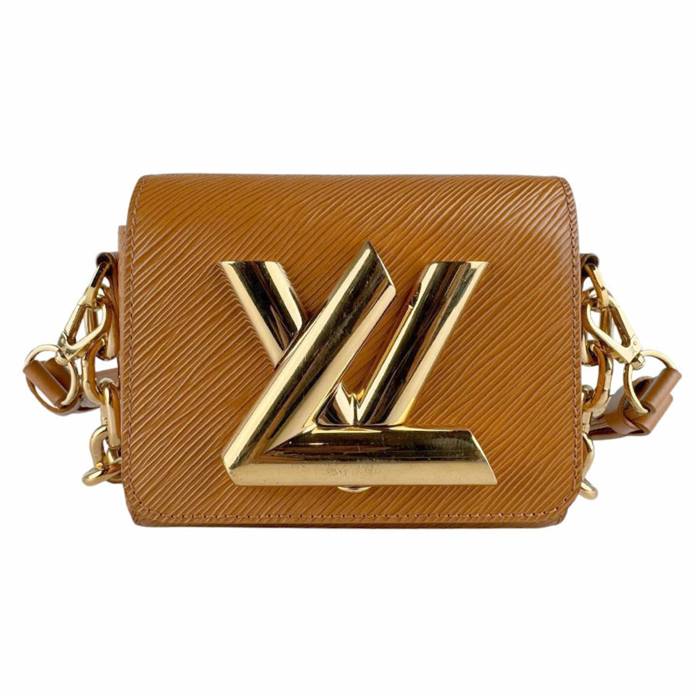 Louis Vuitton Shoulder Bag Epi Twist Lock Leather Camel Brown